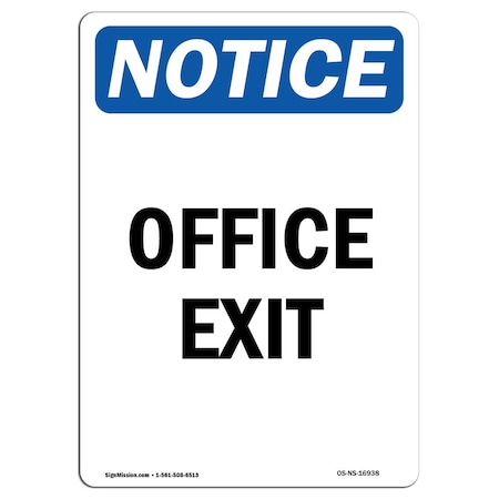 OSHA Notice Sign, Office Exit, 7in X 5in Decal